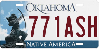 OK license plate 771ASH