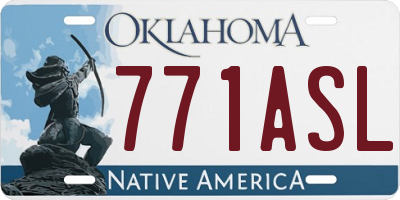 OK license plate 771ASL