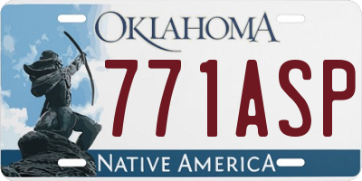 OK license plate 771ASP