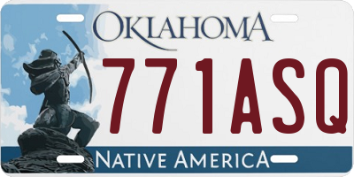 OK license plate 771ASQ