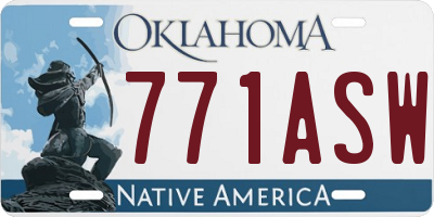 OK license plate 771ASW