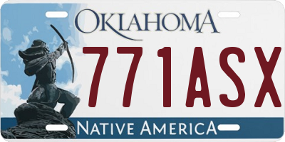OK license plate 771ASX