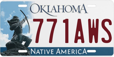OK license plate 771AWS