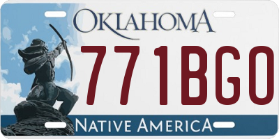 OK license plate 771BGO
