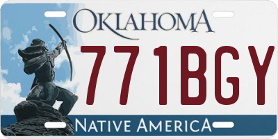 OK license plate 771BGY