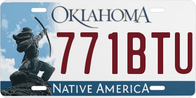 OK license plate 771BTU
