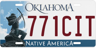 OK license plate 771CIT