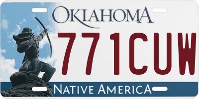OK license plate 771CUW