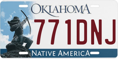 OK license plate 771DNJ