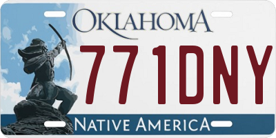 OK license plate 771DNY