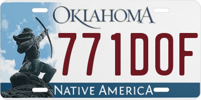 OK license plate 771DOF