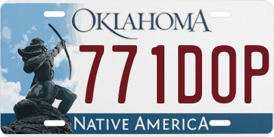 OK license plate 771DOP