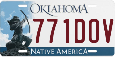 OK license plate 771DOV