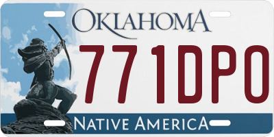OK license plate 771DPO