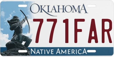 OK license plate 771FAR