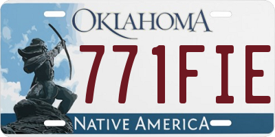 OK license plate 771FIE
