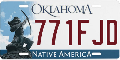 OK license plate 771FJD