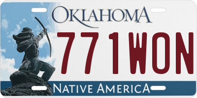 OK license plate 771WON