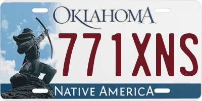 OK license plate 771XNS