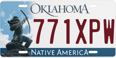 OK license plate 771XPW