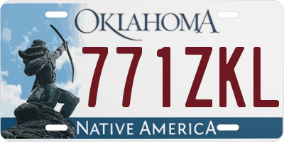 OK license plate 771ZKL