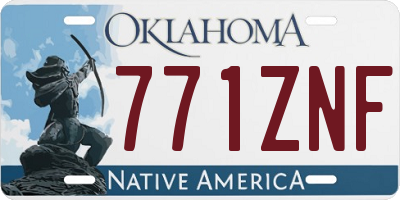 OK license plate 771ZNF