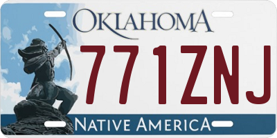 OK license plate 771ZNJ