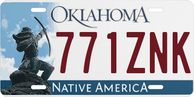 OK license plate 771ZNK