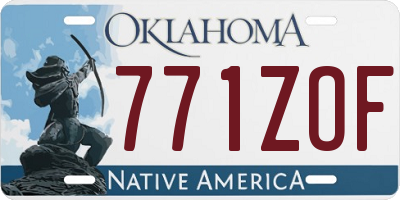 OK license plate 771ZOF