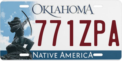 OK license plate 771ZPA
