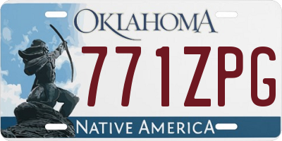 OK license plate 771ZPG