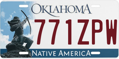 OK license plate 771ZPW