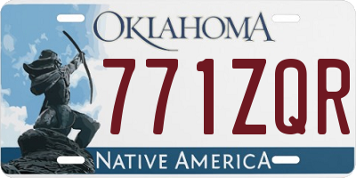 OK license plate 771ZQR