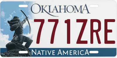 OK license plate 771ZRE