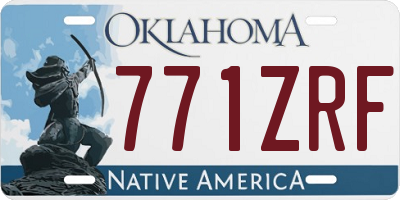OK license plate 771ZRF