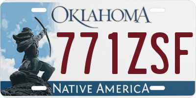 OK license plate 771ZSF