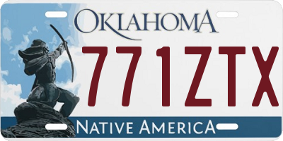 OK license plate 771ZTX