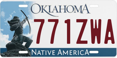OK license plate 771ZWA