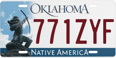 OK license plate 771ZYF