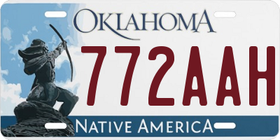 OK license plate 772AAH