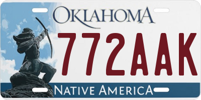 OK license plate 772AAK