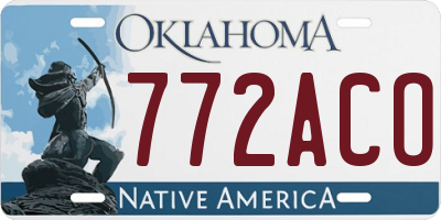 OK license plate 772ACO