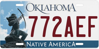 OK license plate 772AEF