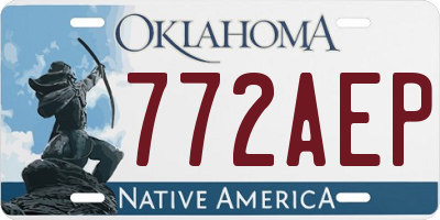 OK license plate 772AEP