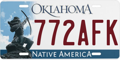 OK license plate 772AFK