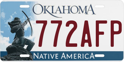 OK license plate 772AFP