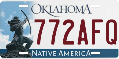 OK license plate 772AFQ