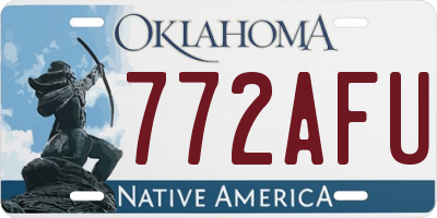 OK license plate 772AFU
