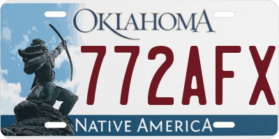 OK license plate 772AFX