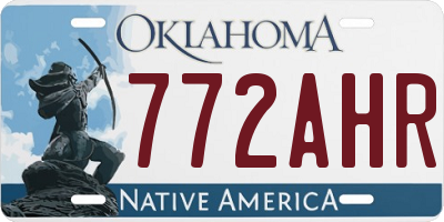 OK license plate 772AHR